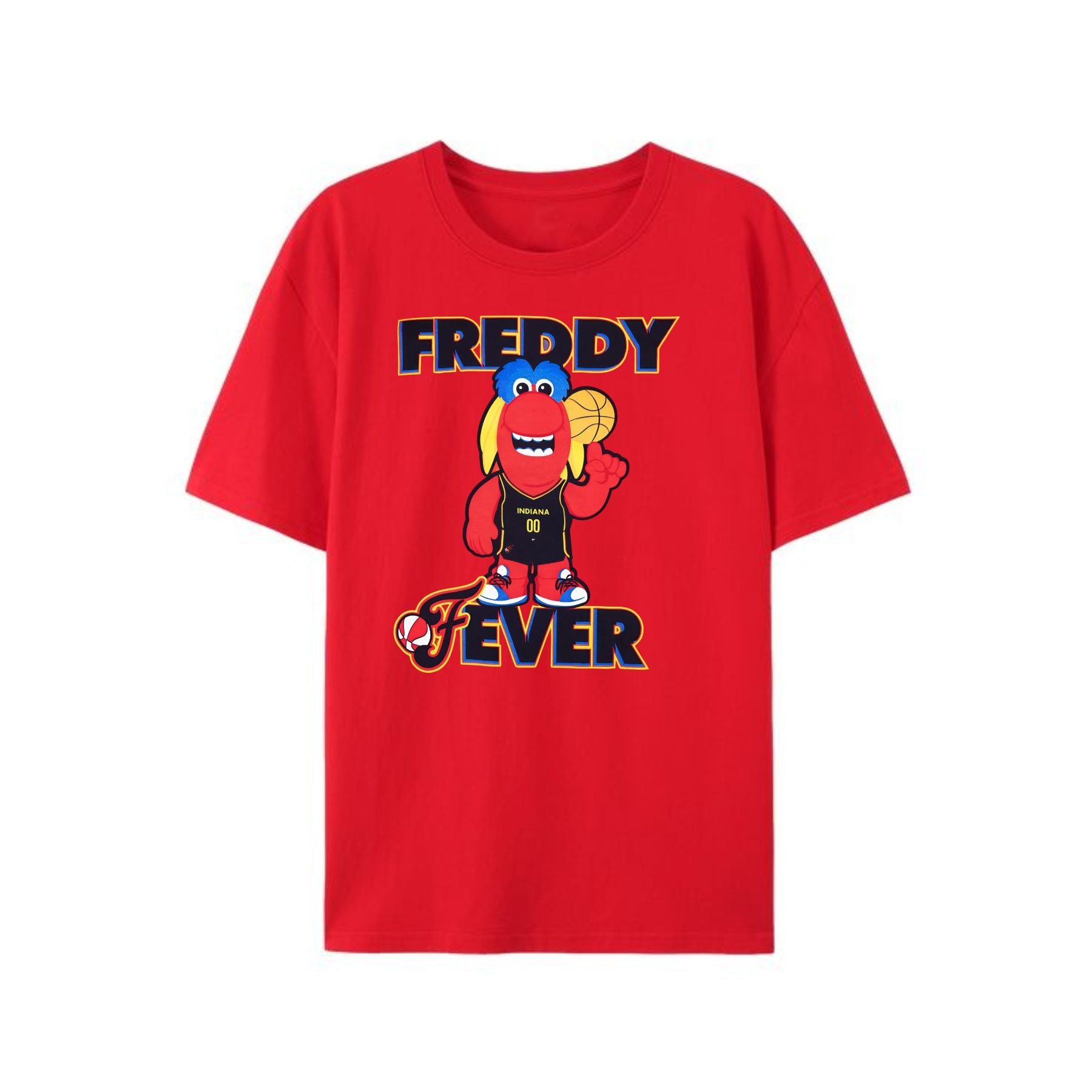 Indiana Fever Freddy Fever Youth Tee - Red Basketball Shirt, Kids WNBA Fan Apparel-Pasimax