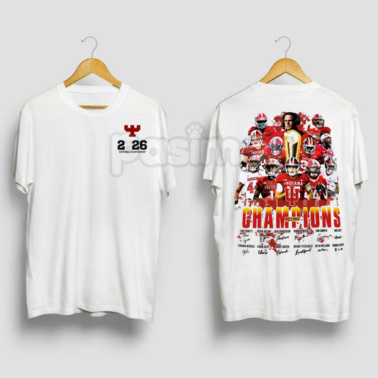 Indiana Hoosiers 2026 National Champions T-Shirt - IU NCAA Championship Graphic Tee, Bloomington Victory Parade Apparel, Hoosiers Basketball Pride Shirt, Premium Heavyweight IU Alumni Fan Top-Pasimax