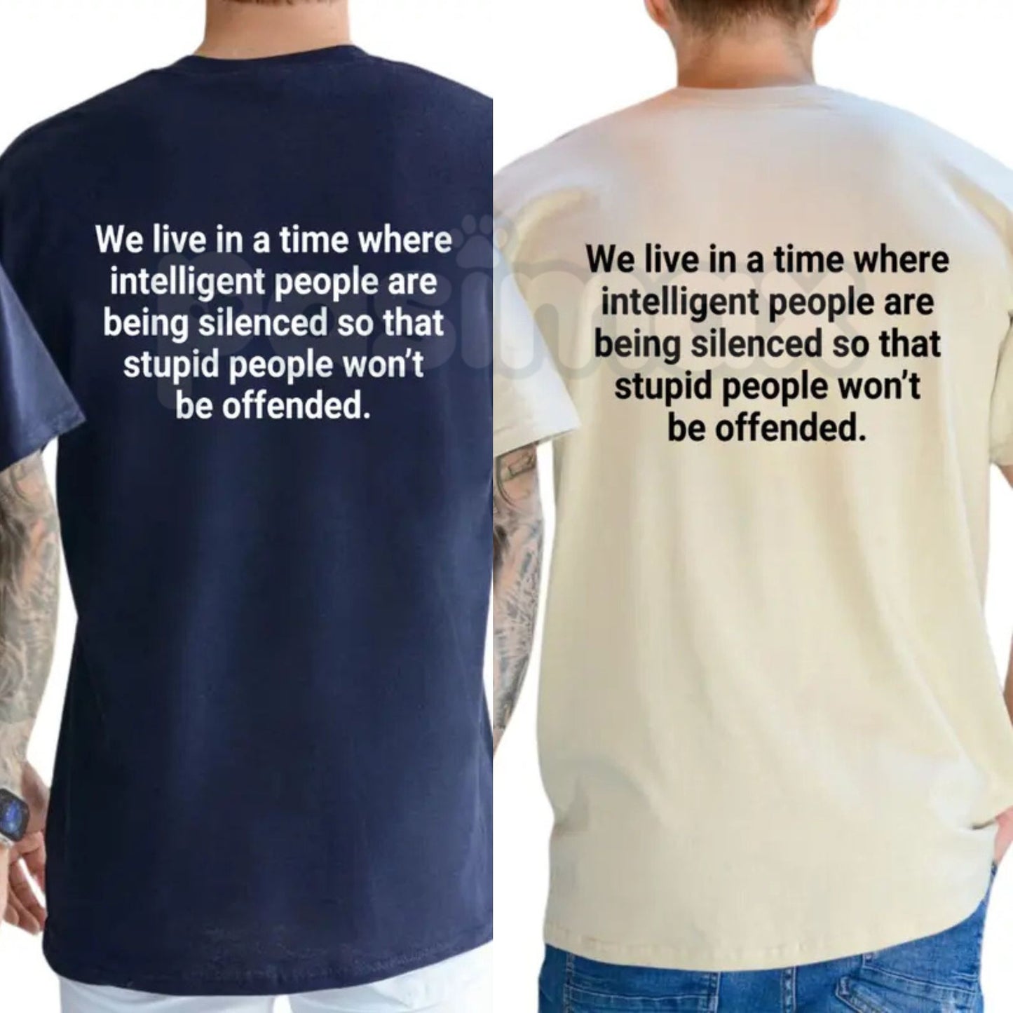 "Intelligent People Are Being Silenced" T-Shirt – Funny Sarcastic Free Speech Social Commentary Graphic Tee-Pasimax