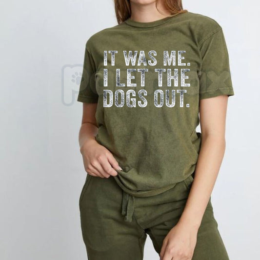 "It Was Me I Let The Dogs Out" Funny T-Shirt – Sarcastic Dog Lover Graphic Tee, Premium 100% Cotton Pet Owner Humorous Top, Soft Lived-In Heavyweight Bark-Worthy Shirt, Made in USA-Pasimax