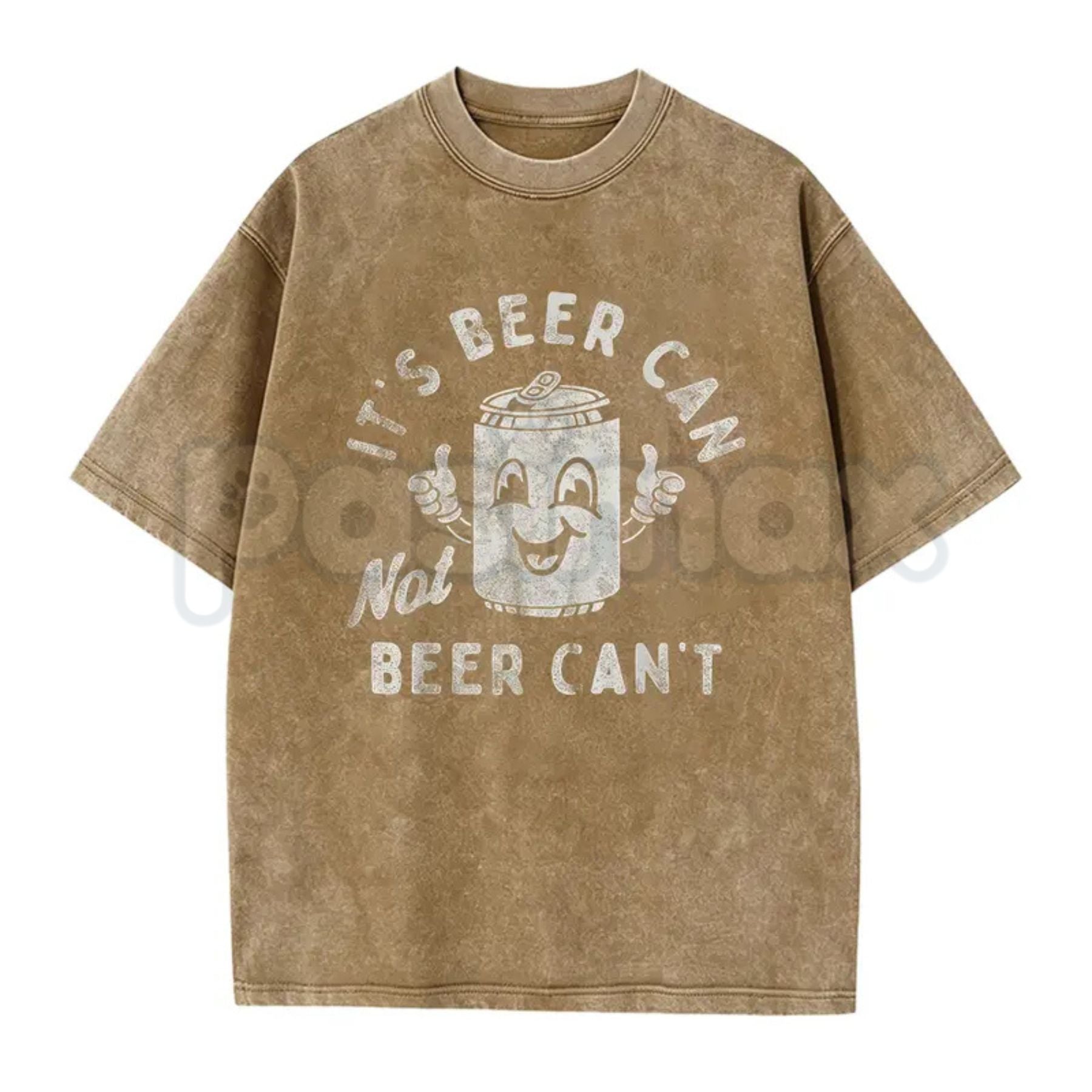 It's Beer Can Not Beer Can't T-Shirt – Funny Optimistic Beer Pun Vintage Washed Tee, Humorous Lightweight Cotton Drinking Graphic Top-Pasimax