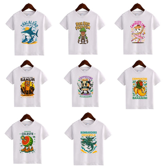 Italian Meme Character T-Shirt for Kids - Funny Toddler Boy or Girl Tee, Hand-Drawn Apparel-Pasimax