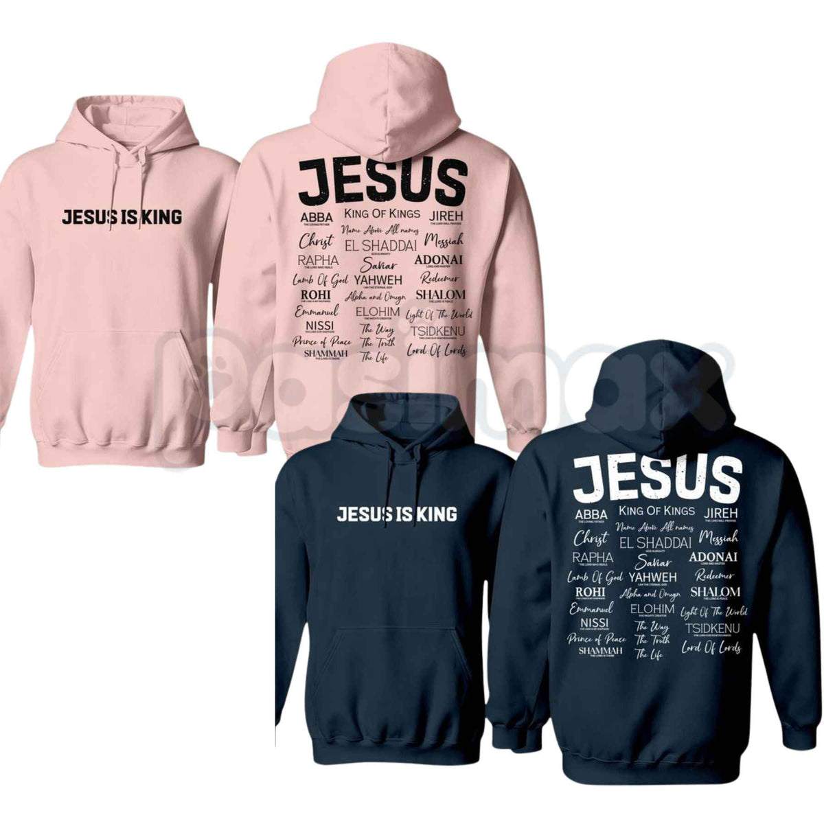 JESUS IS KING Gothic Hoodie – Vintage Christian Faith Graphic Pullover, Heavyweight Religious Streetwear Sweatshirt, Unisex Heavy Blend-Pasimax