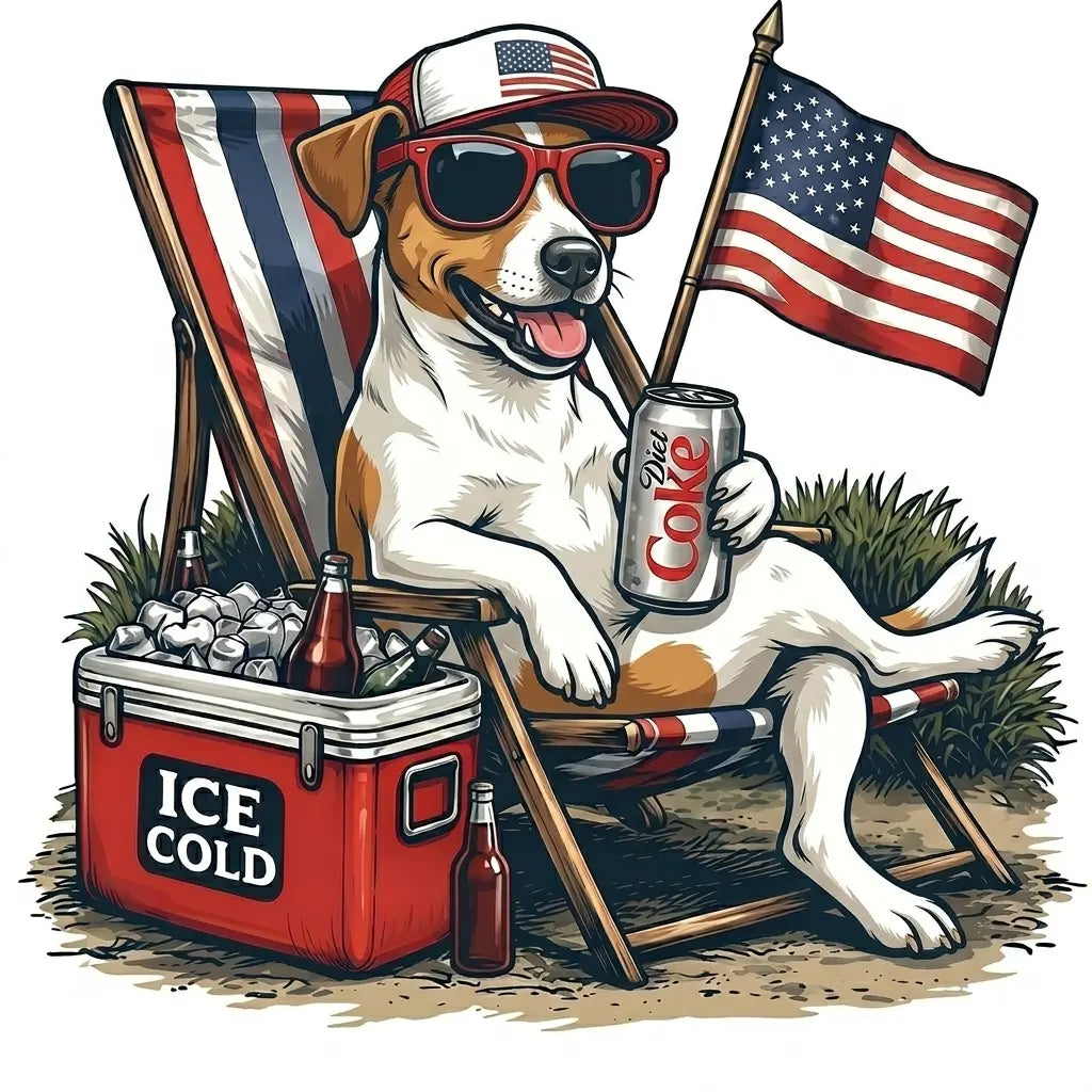 Comfort Colors® 50+ Dog Funny 4th of July T-Shirt – Retro Labrador Retriever Diet Coke Graphic Tee, Patriotic Animal Meme Shirt, Vintage USA Dog Lover Top