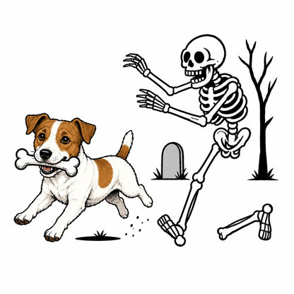 Comfort Colors® Dog Breeds Halloween Skeleton T-Shirt – Funny Spooky Season Pet Lover Graphic Tee, Retro Aesthetic Dog Costume Unisex Top