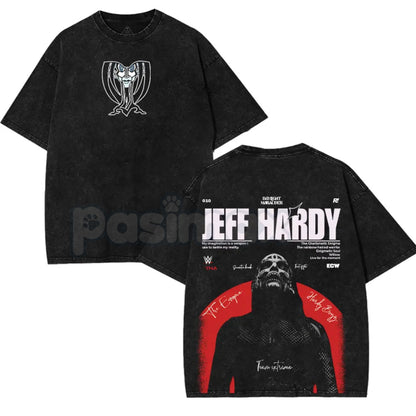 Jeff Hardy "The Charismatic Enigma" Vintage Wrestling Tee – Washed Retro WWE T-Shirt-Pasimax
