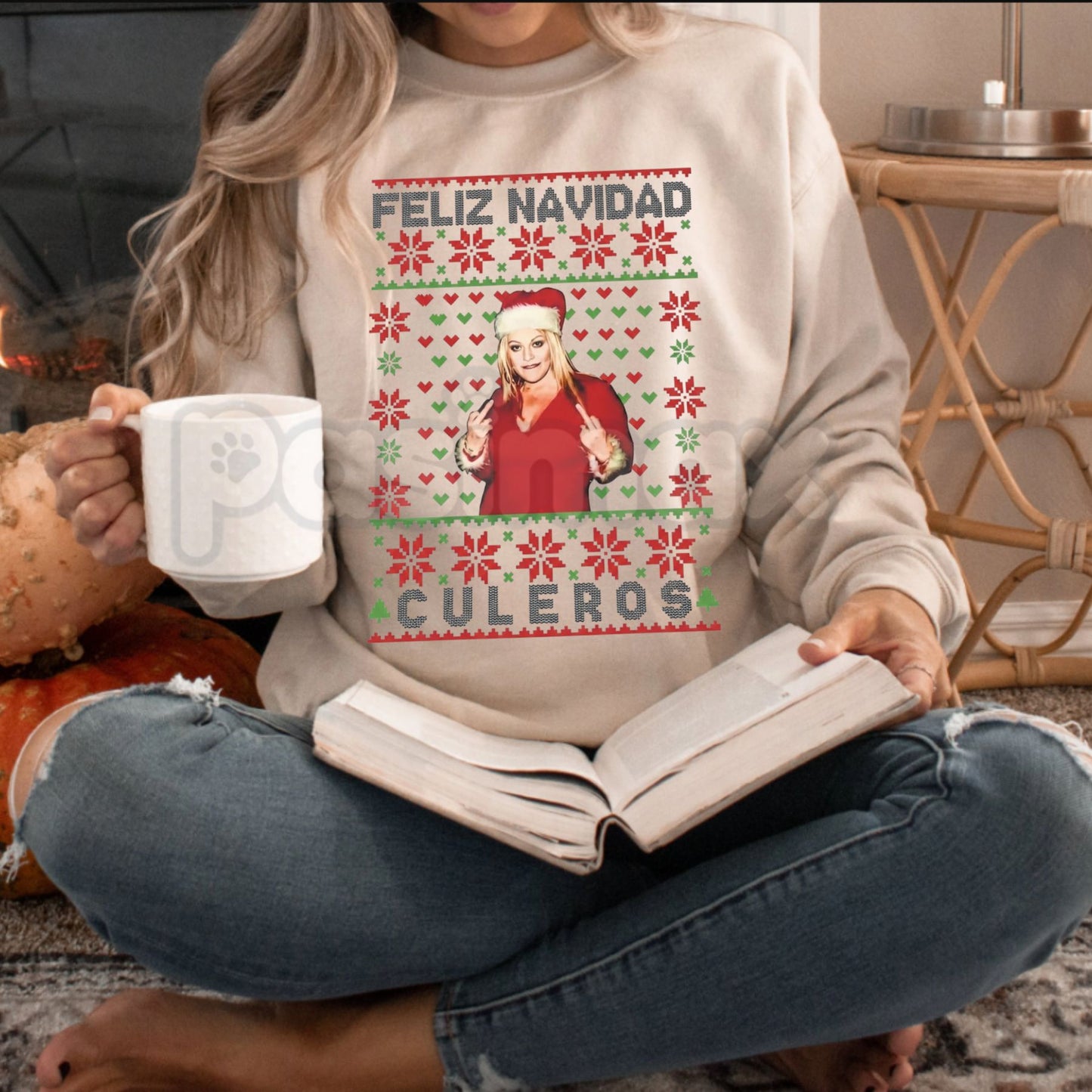 Jenni Rivera Ugly Christmas Sweater Sweatshirt | La Diva de la Banda Holiday Jumper | Funny Mexican Music Xmas Gift | Irreverent Fan Apparel-Pasimax