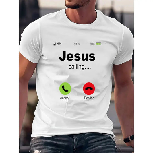 "Jesus Calling" Christian T-Shirt - Religious Bible Church Apparel, Faith-Based Tee-Pasimax
