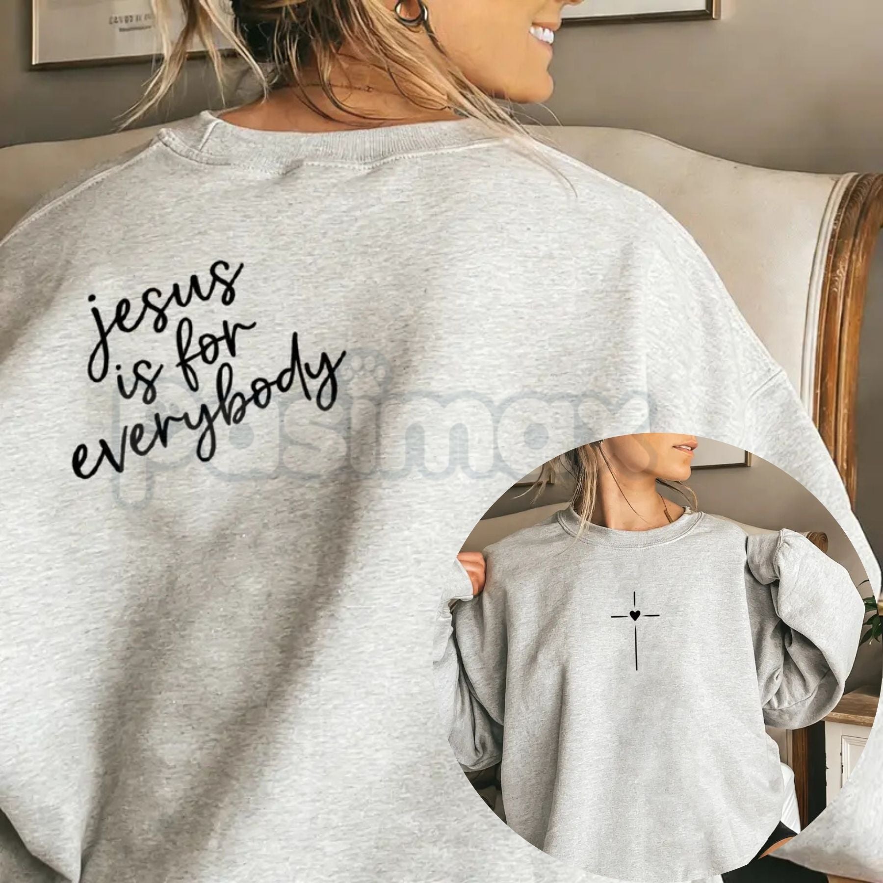 Jesus Is For Everybody Graphic Sweatshirt | Aesthetic Christian Oversized Crewneck | Inclusive Faith Pullover for Women | Minimalist Jesus Shirt | Streetwear Faith Jumper | Modern Religious Gift Top-Pasimax