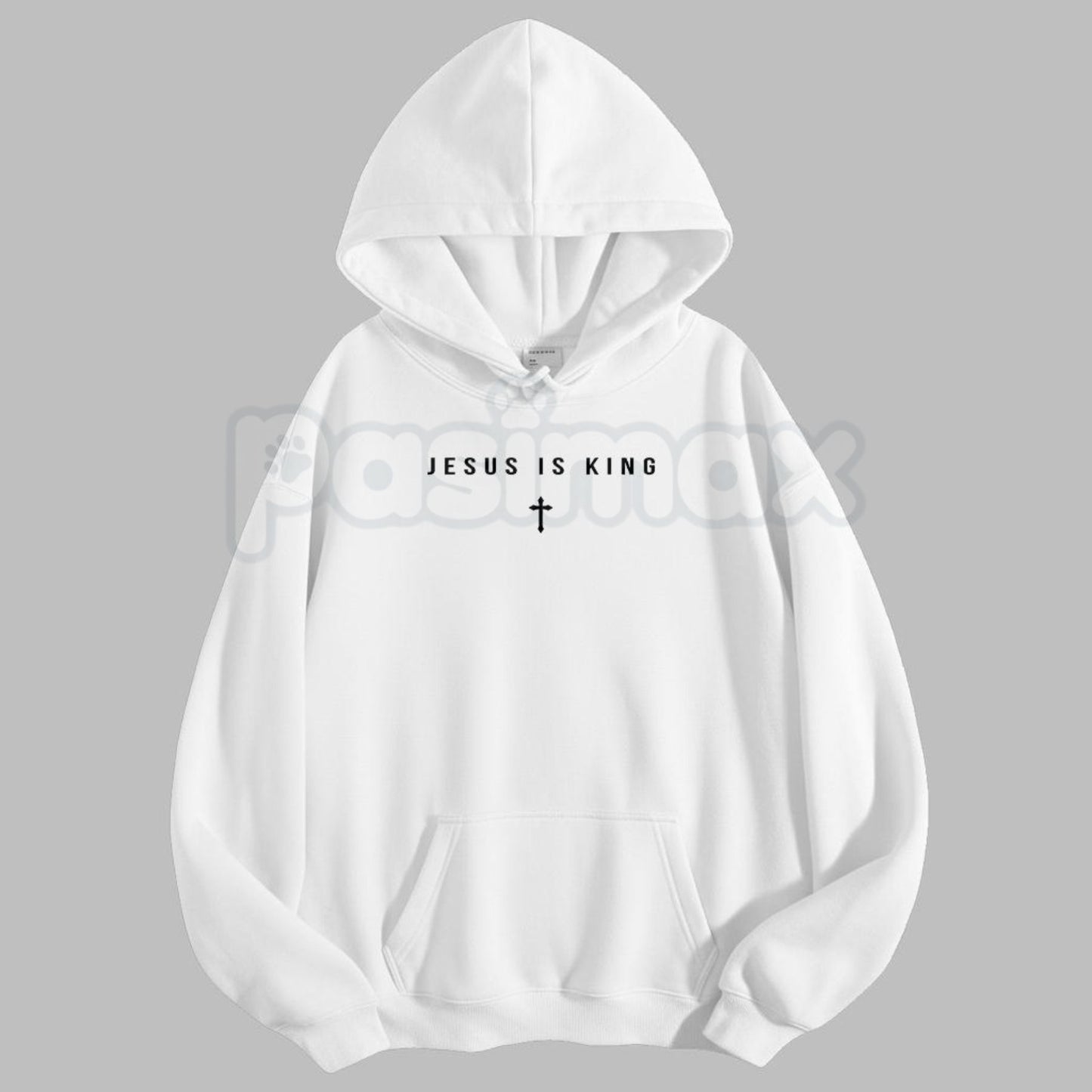 Jesus Is King Cross Graphic Hoodie – Faith-Based Christian Apparel, Religious Statement Pullover, Unisex-Pasimax