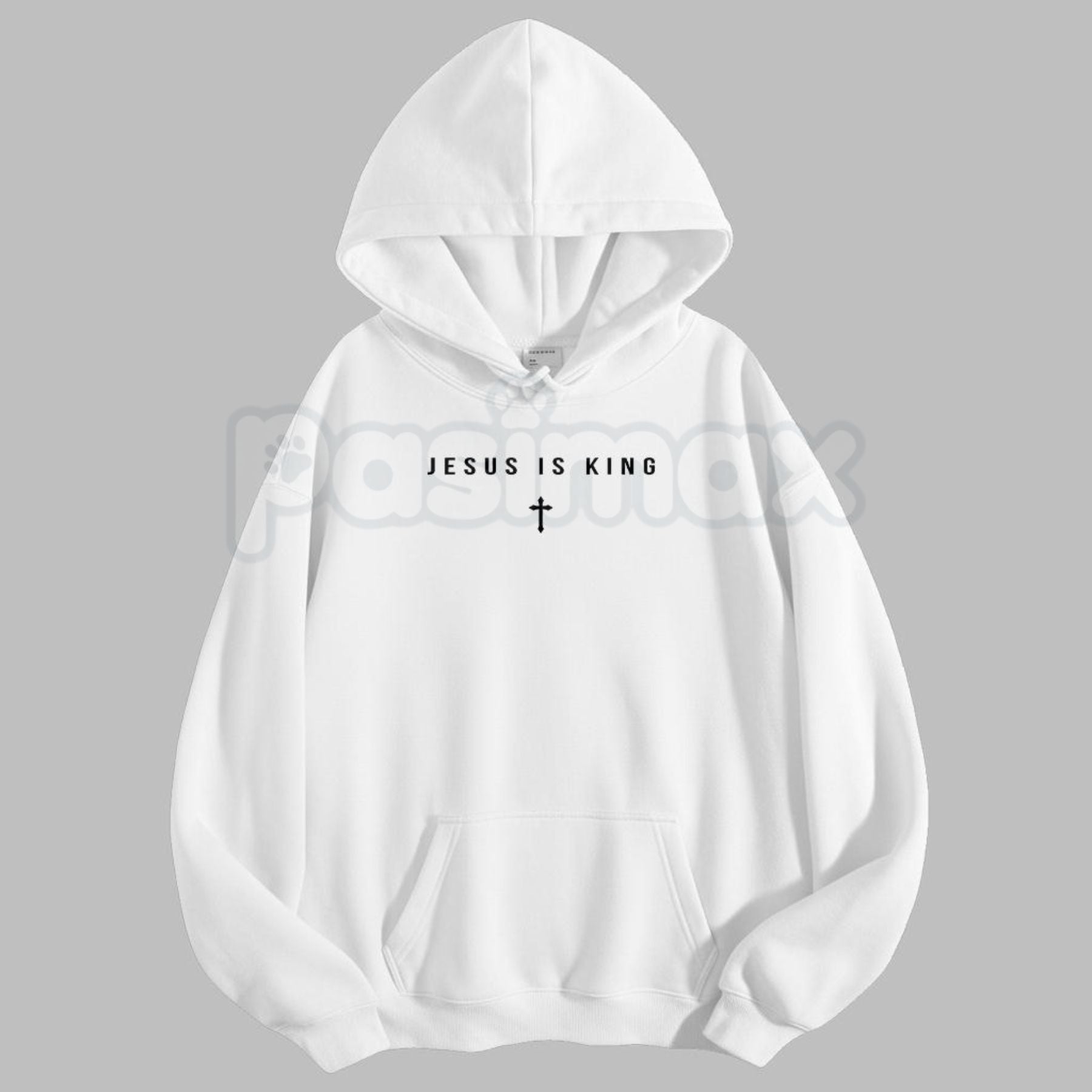 Jesus Is King Cross Graphic Hoodie – Faith-Based Christian Apparel, Religious Statement Pullover, Unisex-Pasimax