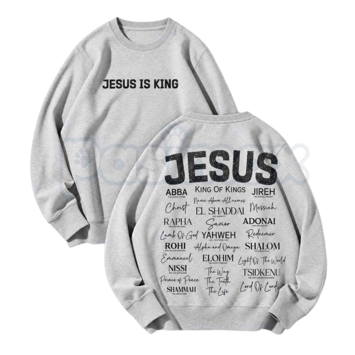 Jesus Is King Faith Crewneck Sweatshirt | Vintage Christian Graphic Top-Pasimax