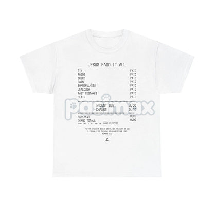 "Jesus Paid It All" Classic Christian Tee - Faith Statement Shirt, Religious Graphic T-Shirt-Pasimax