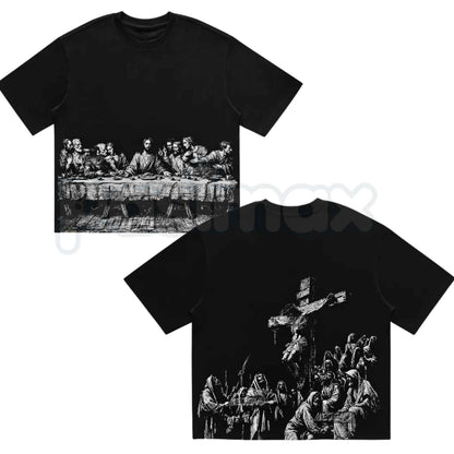 Jesus Print Graphic T-Shirt – Faith Vintage Christian Cross Unisex Cotton Religion Tee-Pasimax