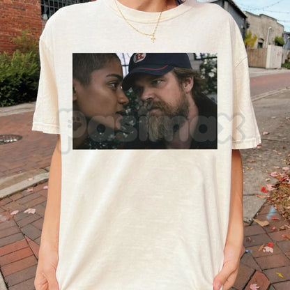 Jim Hopper Hawkins Safety T-Shirt - Retro 80s Stranger Movie Graphic Tee, Anti-Monster Hawkins Police Shirt, Vintage Hawkins Sheriff Dept Gift Apparel-Pasimax