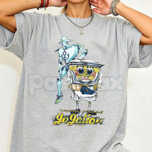 JoJo’s Bizarre Adventure Anime Graphic T-Shirt – Retro Stardust Crusaders Streetwear Tee, Premium 100% Cotton Golden Wind Fan Top, Soft Lived-In Heavyweight Harajuku Anime Shirt, Made in USA-Pasimax
