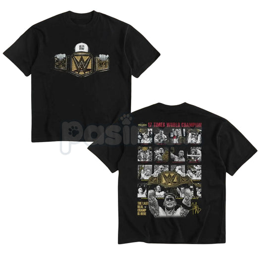 John Cena 17x Champion T-Shirt - WWE Superstar Legacy Tee, Wrestling Collector's Apparel, Never Give Up Statement Top-Pasimax