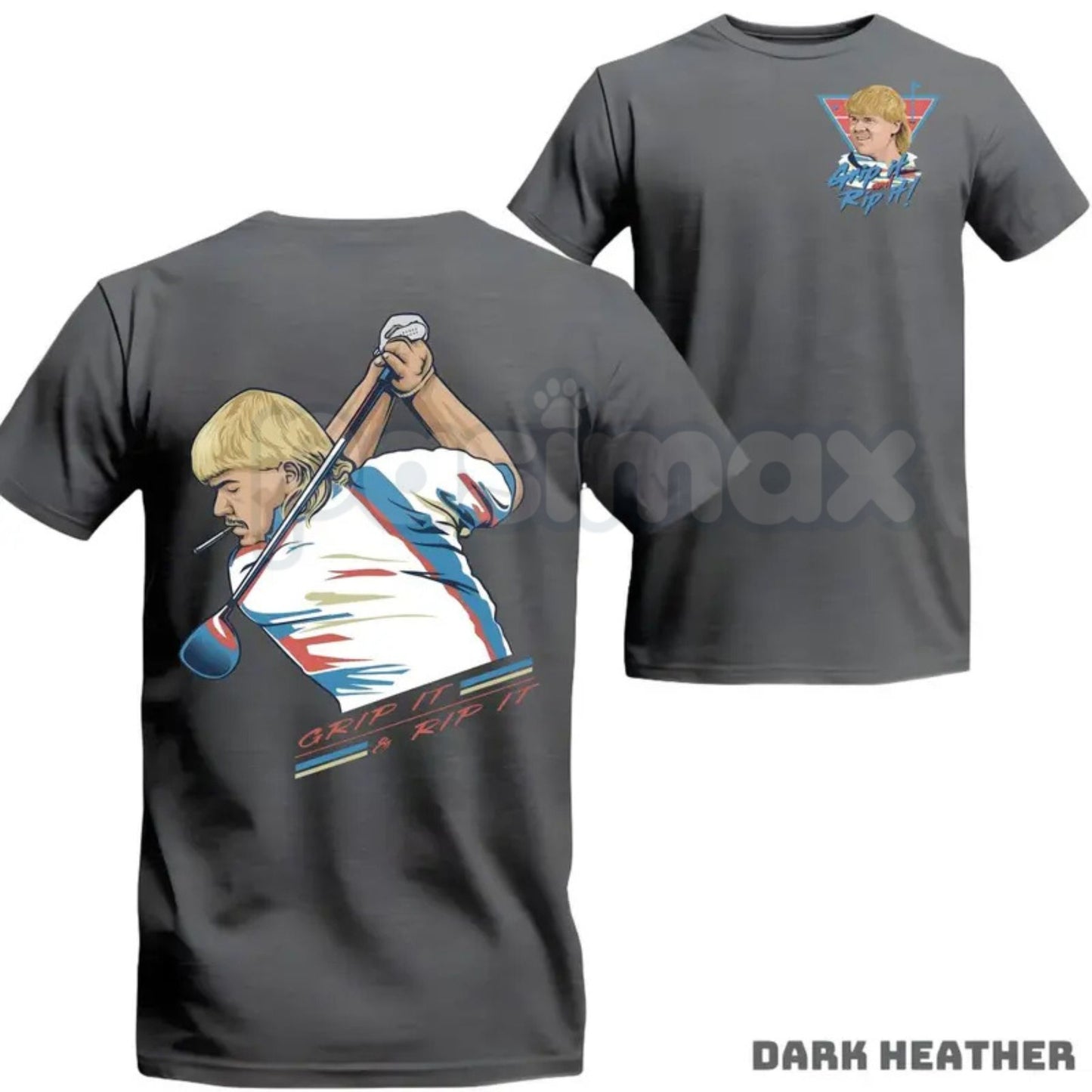 John Daly "Golf of America" 4th of July T-Shirt – Grip It and Rip It Patriotic Graphic Tee, Premium 100% Cotton Independence Day Top, Soft Lived-In Heavyweight American Golf Shirt, Made in USA-Pasimax