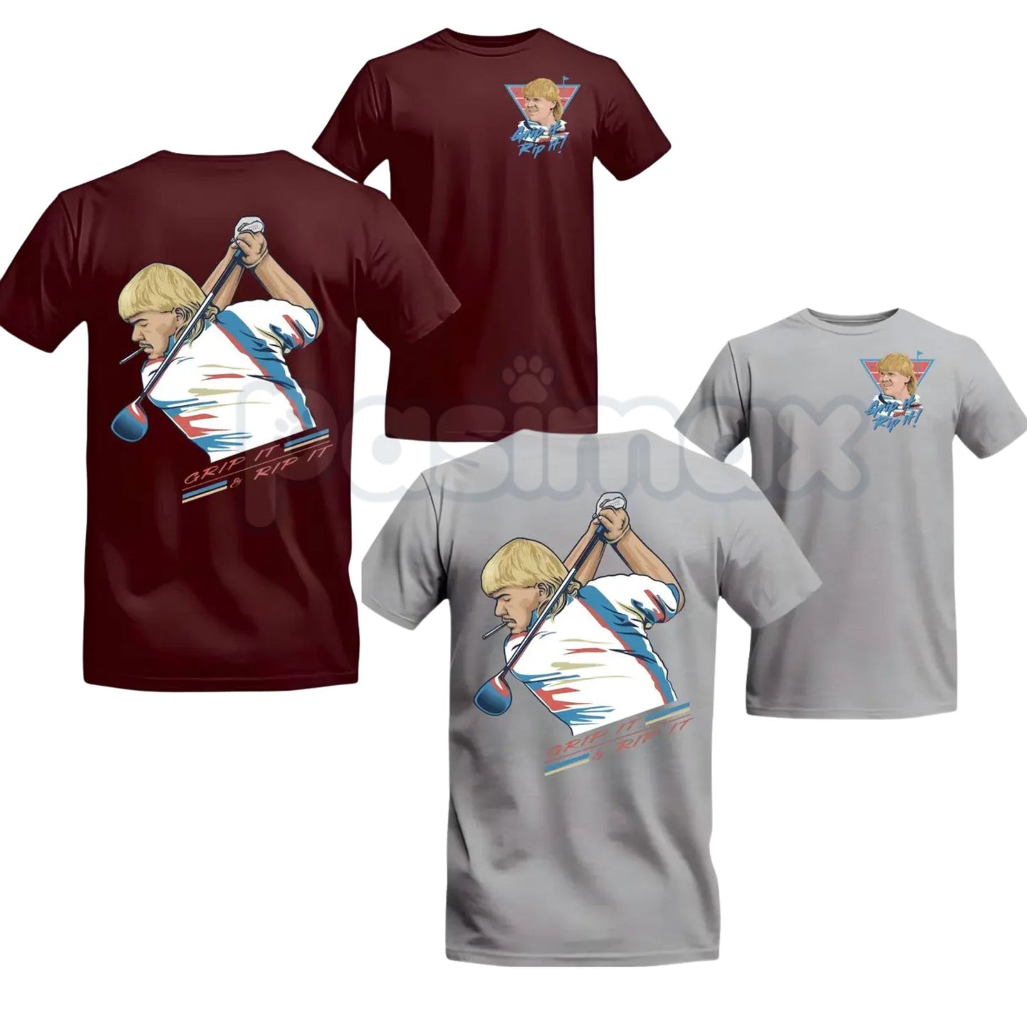 John Daly "Golf of America" 4th of July T-Shirt – Grip It and Rip It Patriotic Graphic Tee, Premium 100% Cotton Independence Day Top, Soft Lived-In Heavyweight American Golf Shirt, Made in USA-Pasimax