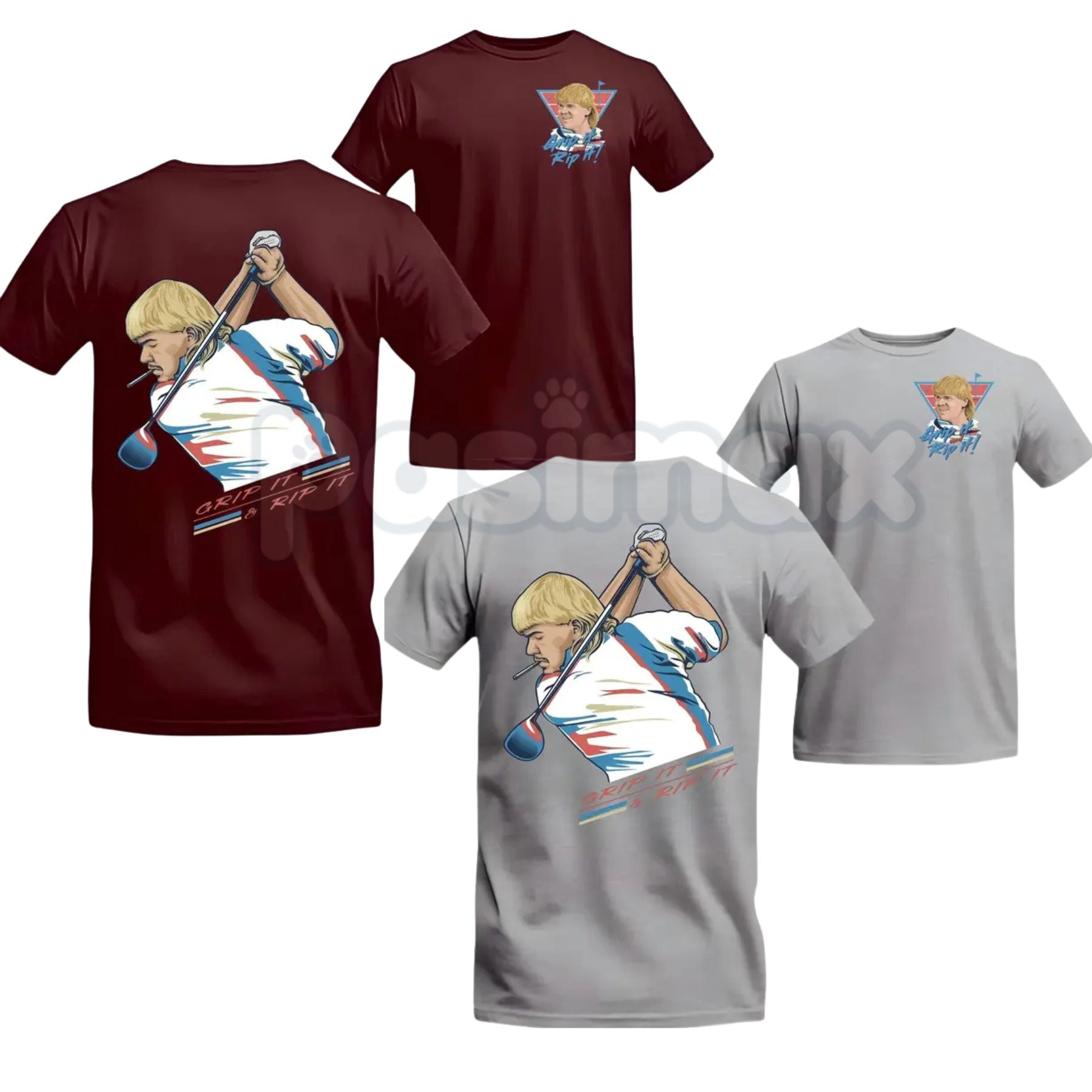 John Daly "Golf of America" 4th of July T-Shirt – Grip It and Rip It Patriotic Graphic Tee, Premium 100% Cotton Independence Day Top, Soft Lived-In Heavyweight American Golf Shirt, Made in USA-Pasimax