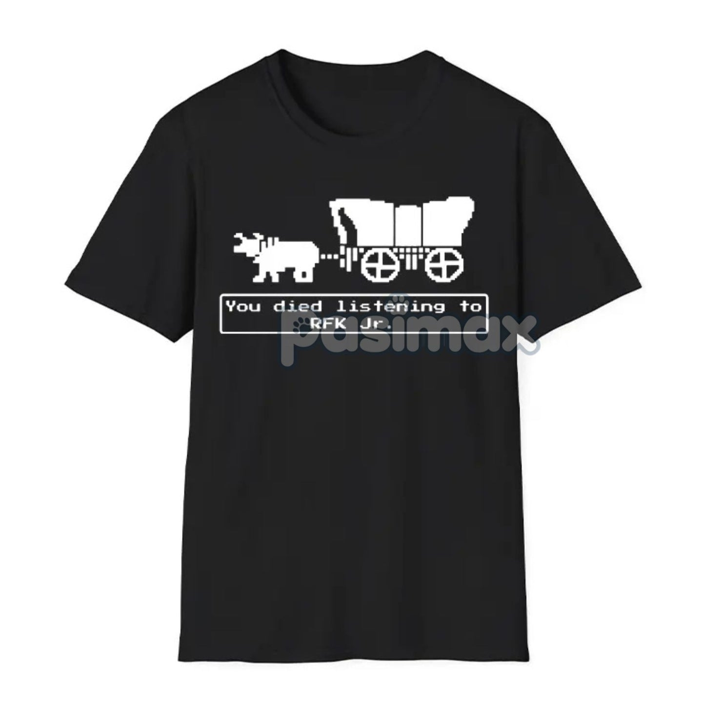 Jr Oregon Trail T-Shirt - Anti-Trump Political Humor Tee, Funny Vintage Game Parody-Pasimax