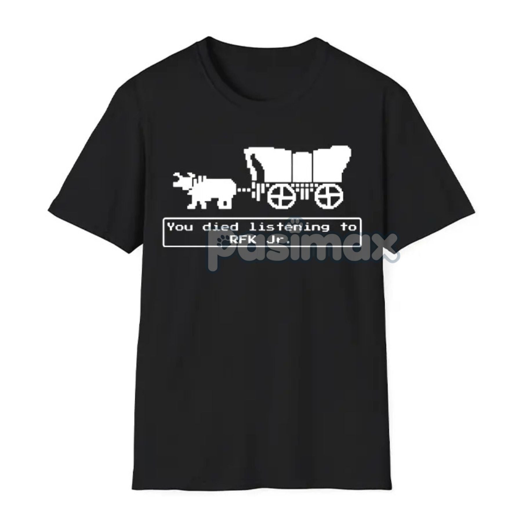 Jr Oregon Trail T-Shirt - Anti-Trump Political Humor Tee, Funny Vintage Game Parody-Pasimax