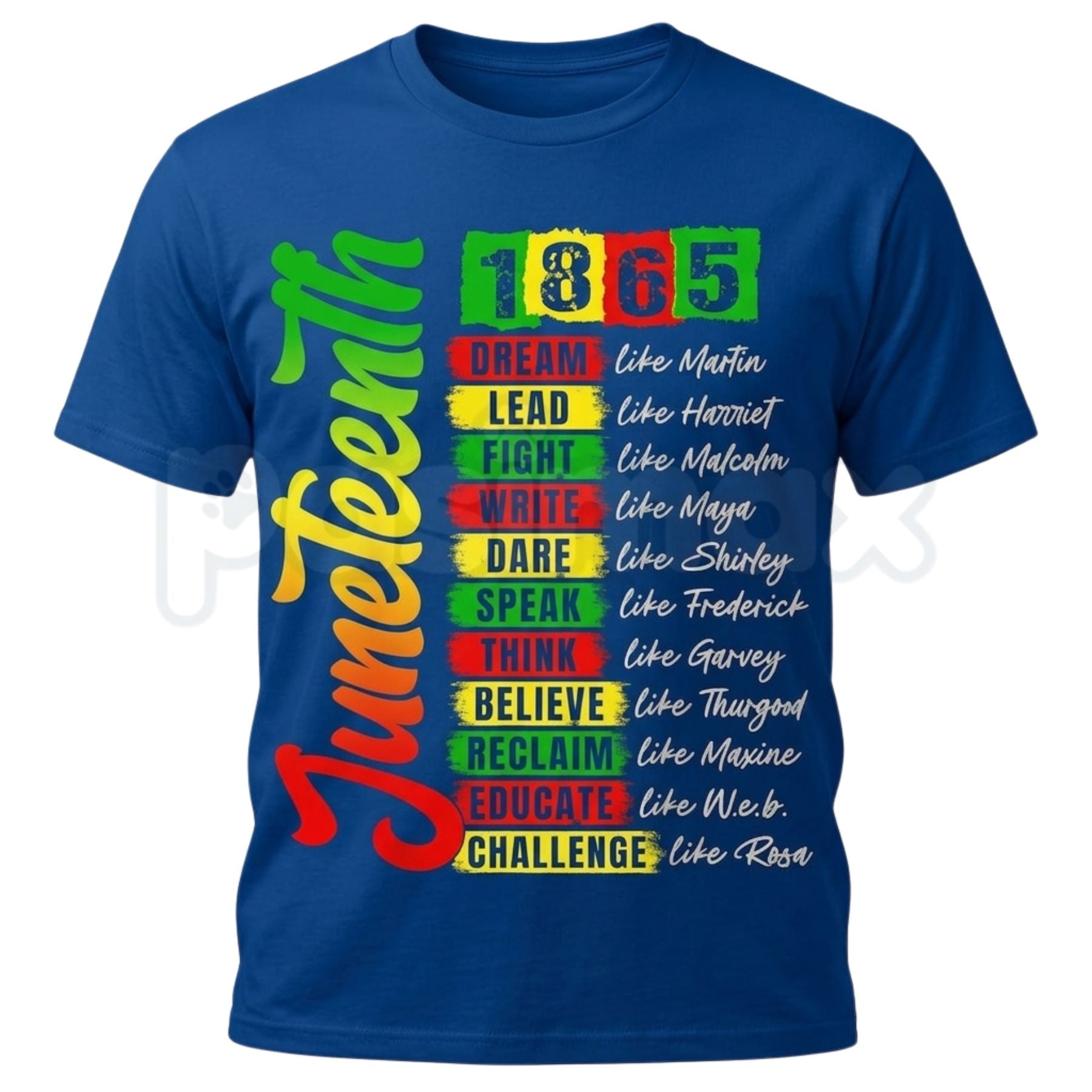 "Juneteenth 1865" Civil Rights Leaders T-Shirt – Black History Freedom Pride Novelty Graphic Tee-Pasimax