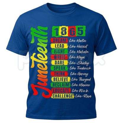 "Juneteenth 1865" Civil Rights Leaders T-Shirt – Black History Freedom Pride Novelty Graphic Tee-Pasimax