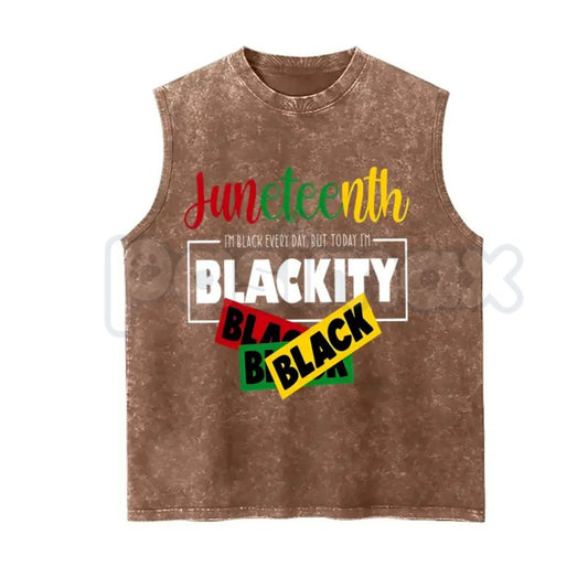 Juneteenth 1865 Freeish Tank Top – Black History Vintage Washed Shirt, Retro African American Freedom Graphic Tee, Juneteenth Celebrating Top-Pasimax