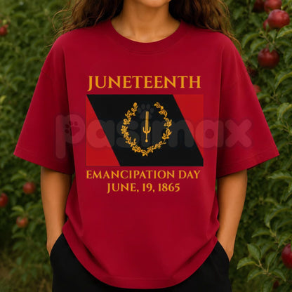 Juneteenth Emancipation Day T-Shirt – Black American Heritage Flag June 19 1865 Graphic Tee-Pasimax