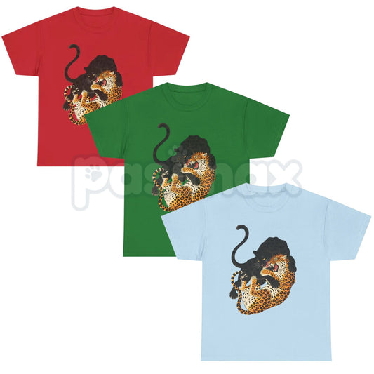 "Jungle Fury" Vintage Expedition T-Shirt - Dark Tropics Aesthetic Streetwear Tee, Premium 100% Cotton Retro Jaguar Graphic Top, Unisex Oversized Jungle Core Shirt, Distressed Wildlife Streetwear, Soft Lived-In Heavyweight Midnight Jungle Apparel-Pasimax