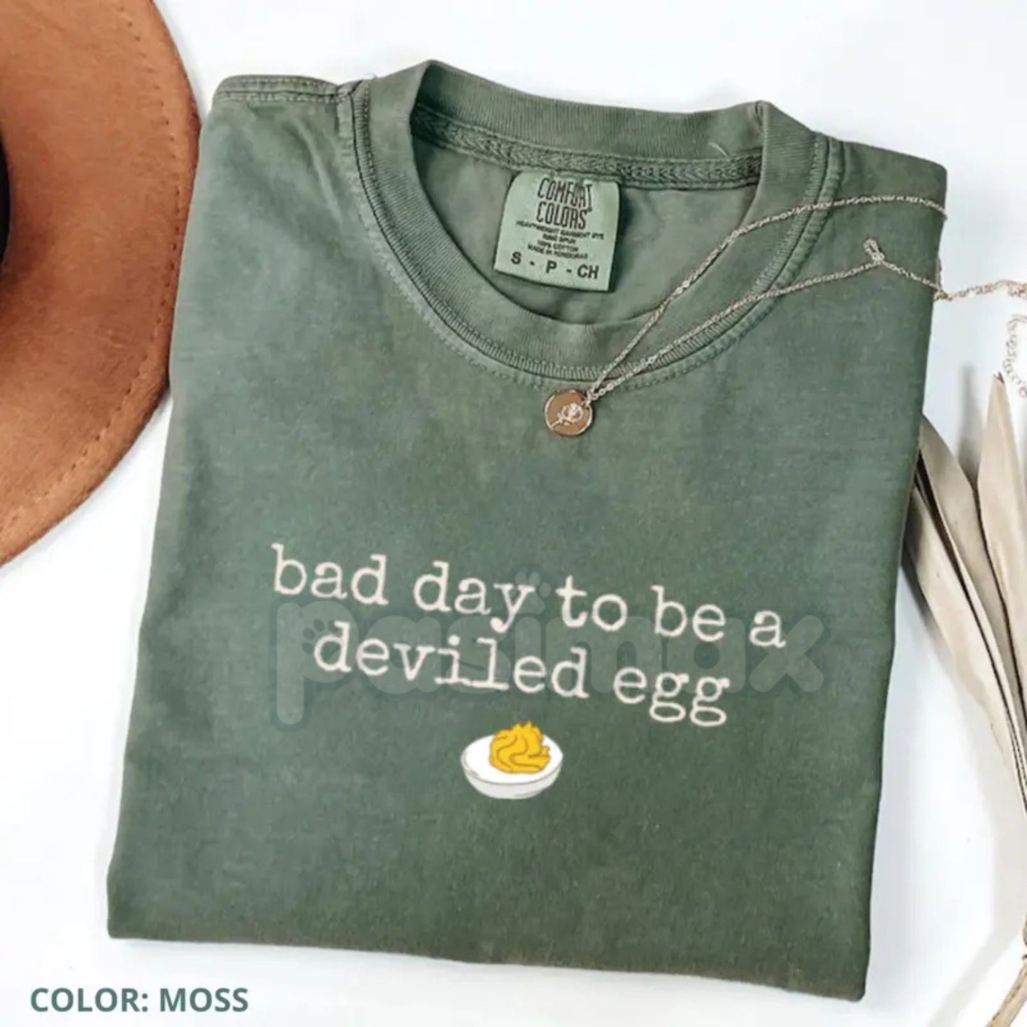'Just A Bad Day To Be A Deviled Egg' Comfort Colors® T-Shirt – Quirky Foodie Humor Tee, Sarcastic Party Shirt-Pasimax
