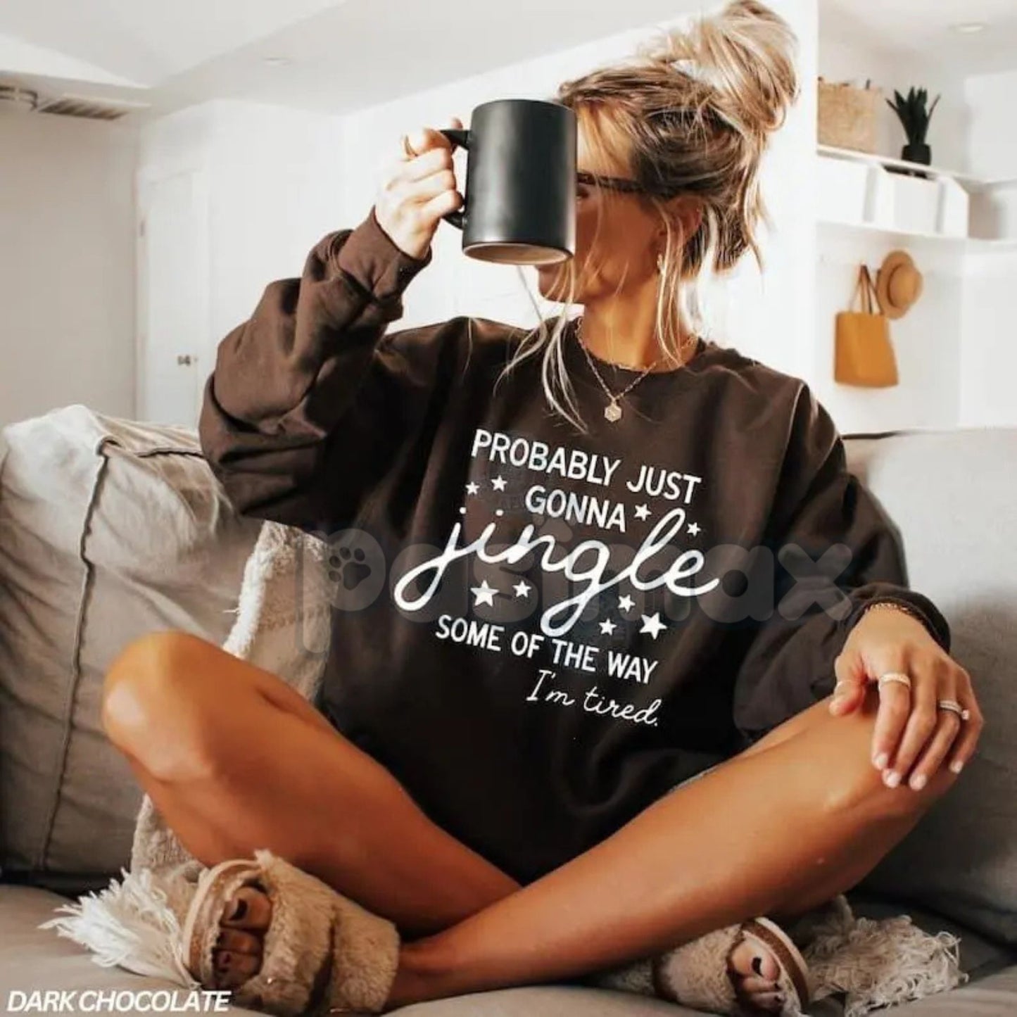  Just Gonna Jingle Some Of The Way I'm Tired Shirt Sweatshirt | Funny Christmas Sarcasm Jumper | Exhausted Holiday Gift-Pasimax