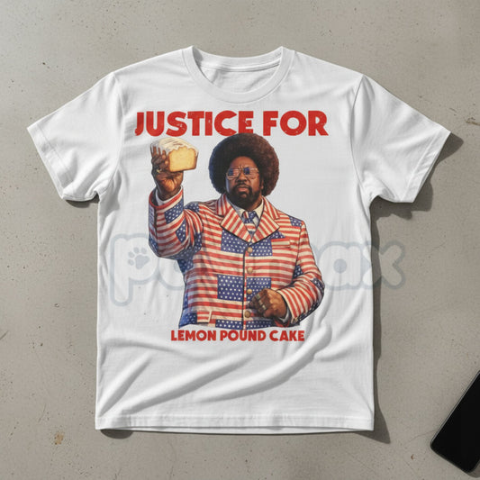 "Justice for Lemon Pound Cake" Afroman T-Shirt – Vintage BATTERAM Raid Tribute Graphic Tee, Premium 100% Cotton Viral Meme Top, Soft Lived-In Heavyweight Sarcastic Music Shirt, Made in USA-Pasimax