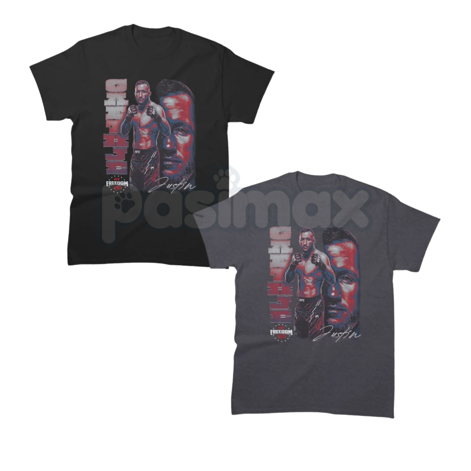 Justin Gaethje UFC Freedom 250 T-Shirt – MMA Fighter Tribute Patriotic Graphic Tee-Pasimax