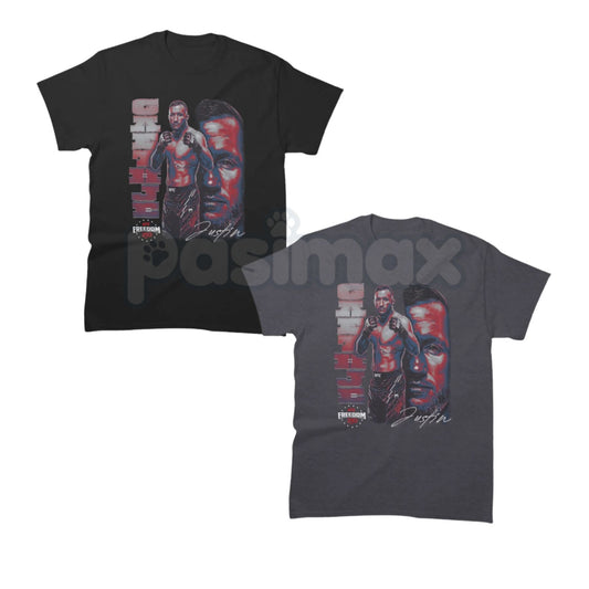 Justin Gaethje UFC Freedom 250 T-Shirt – MMA Fighter Tribute Patriotic Graphic Tee-Pasimax