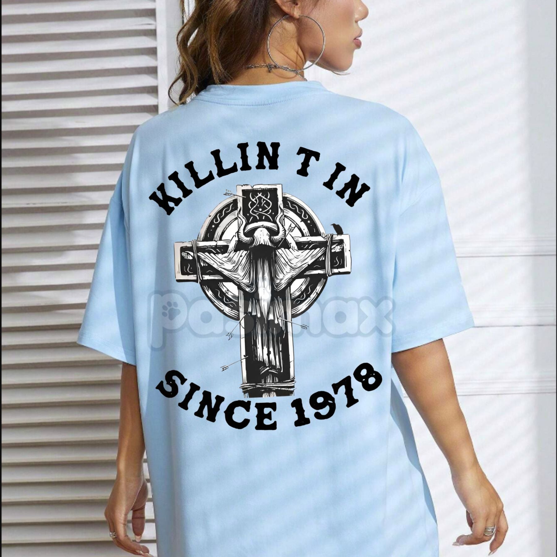 KILLIN T IN SINCE 1978 Sheep Horns Wizard T-Shirt - Edgy Birthday Anniversary Tee, Fantasy Metal Graphic, Men's Statement Apparel-Pasimax