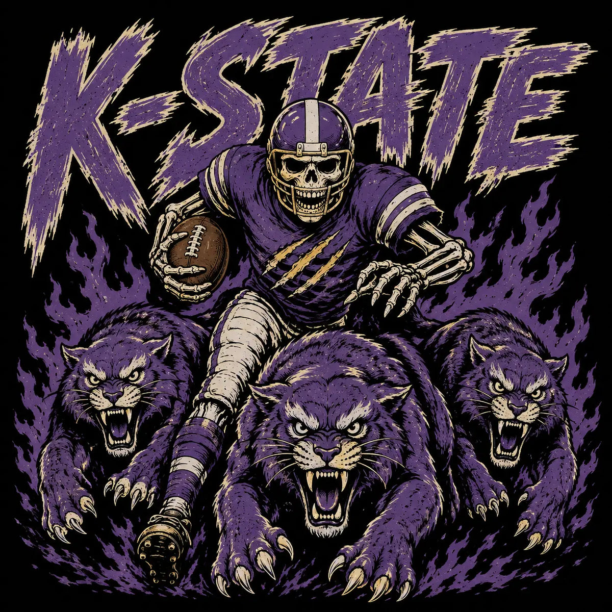 Vintage College Football Skull Sweatshirt | Retro All Teams Sports Top
