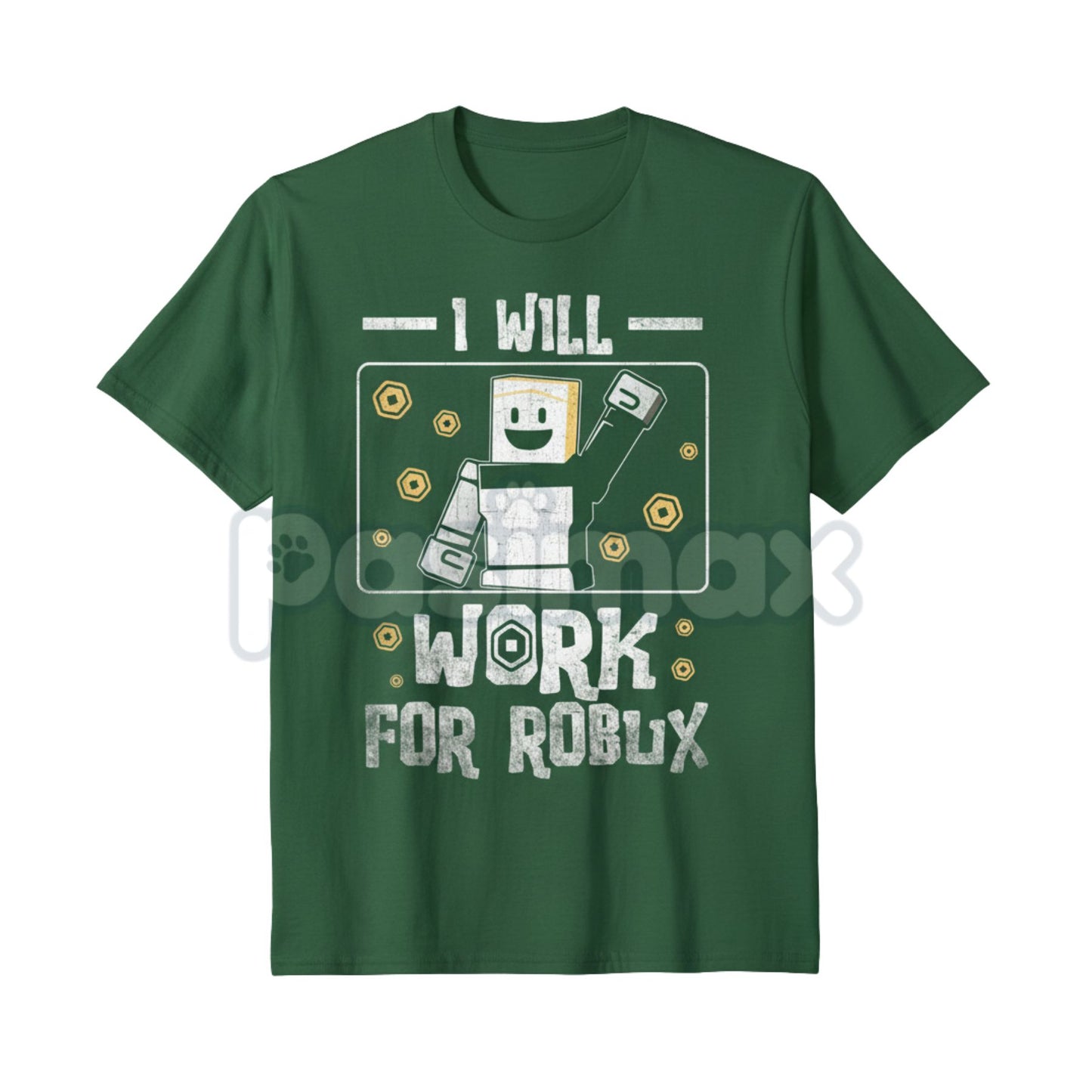 Kids 'I Will Work For Robux' T-Shirt – Funny Gamer Youth Tee, Roblox Currency Statement Shirt-Pasimax