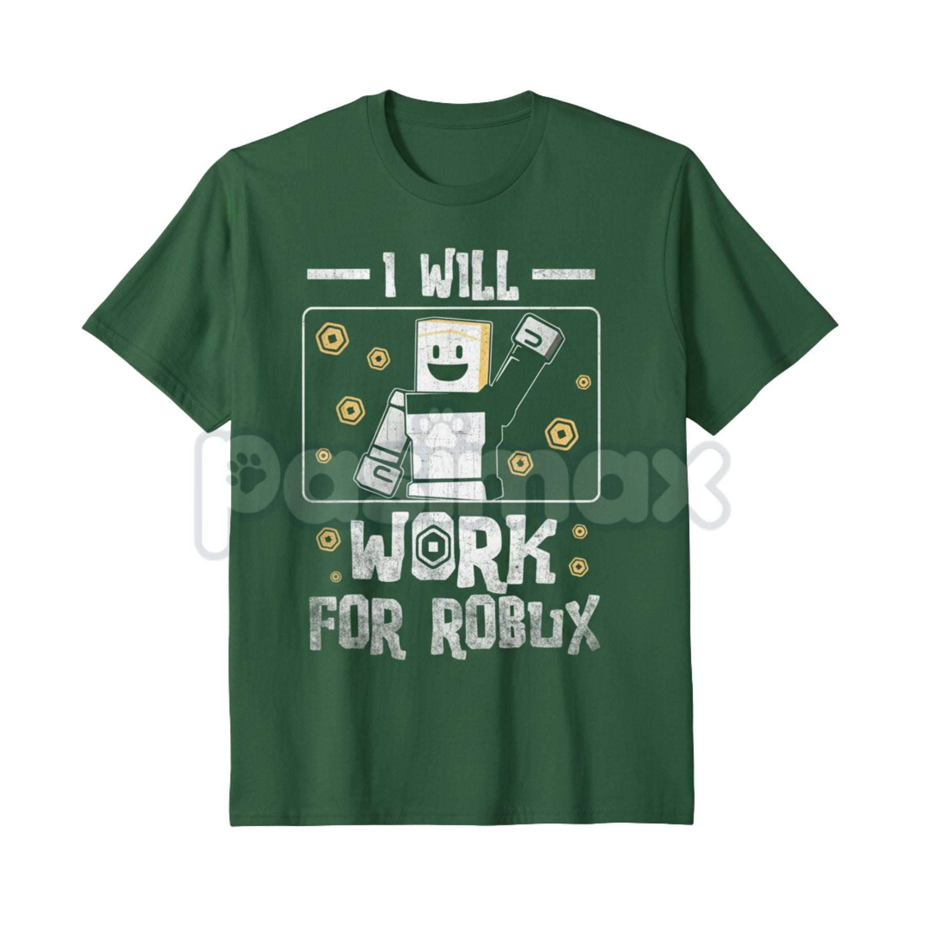 Kids 'I Will Work For Robux' T-Shirt – Funny Gamer Youth Tee, Roblox Currency Statement Shirt-Pasimax
