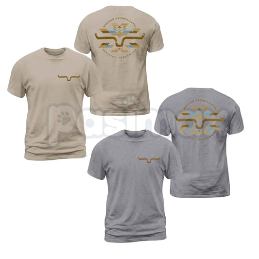 Kimes Ranch Horn Logo Aztec Print T-Shirt – Western Apparel Unisex Cotton Tee-Pasimax