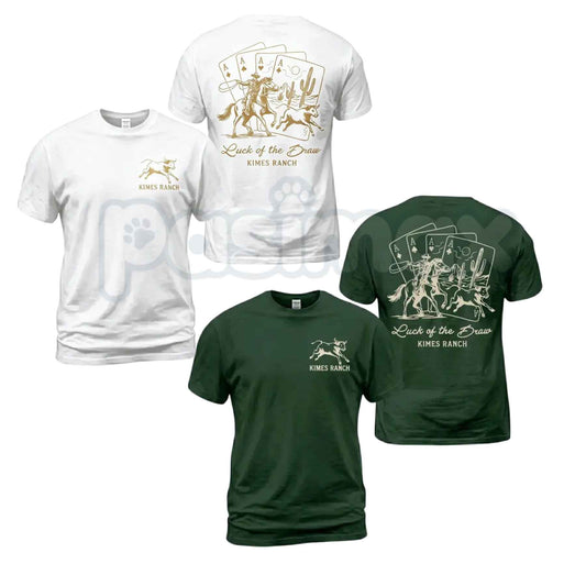 Kimes Ranch Luck Of The Draw T-Shirt – Western Rodeo Graphic Unisex Cotton Tee-Pasimax