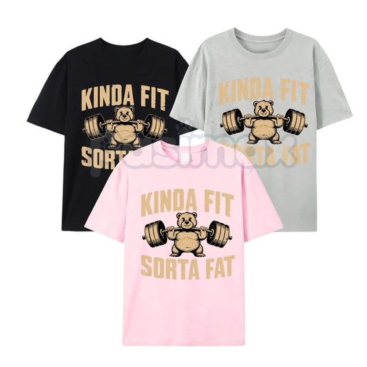 "Kinda Fit Sorta Fart" Funny Gym T-Shirt – Sarcastic Fitness Graphic Tee, Premium 100% Cotton Workout Humor Top, Soft Lived-In Heavyweight Activewear Shirt, Made in USA-Pasimax