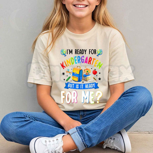 Kindergarten Back To School First Day Of Kindergarten T-Shirt – Cute School Milestone Graphic Tee, Kids Unisex Cotton Shirt-Pasimax