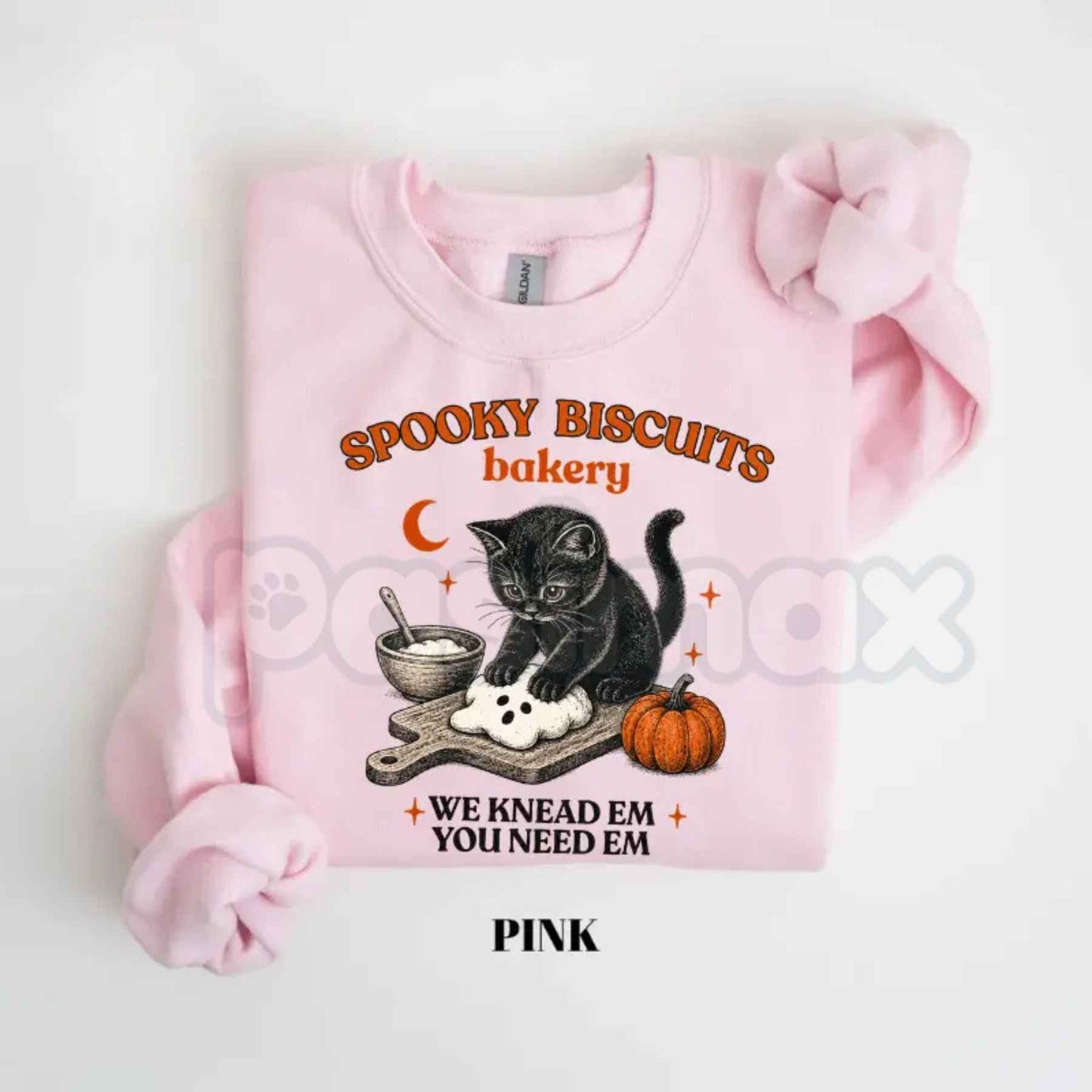 Kitty Biscuits Sweatshirt | Spooky Season Black Cat Halloween Crewneck-Pasimax