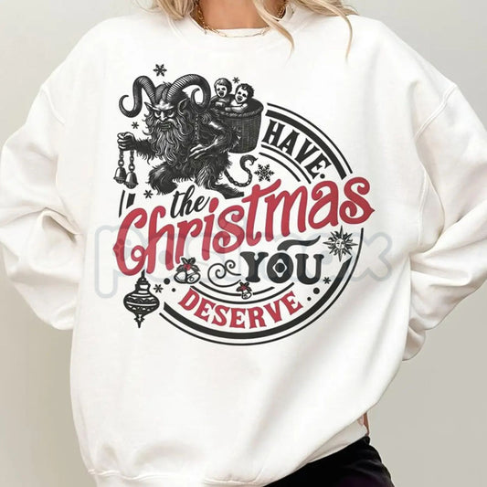 Krampus Christmas Sweatshirt | Sarcastic Funny Krampusnacht Jumper | Spooky Gothic Holiday Crewneck | Alternative Xmas Gift-Pasimax