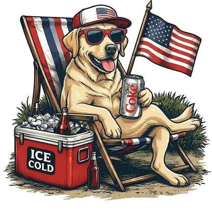 Comfort Colors® 50+ Dog Funny 4th of July T-Shirt – Retro Labrador Retriever Diet Coke Graphic Tee, Patriotic Animal Meme Shirt, Vintage USA Dog Lover Top