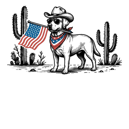 Comfort Colors® Patriotic Western Dog T-Shirt – 50+ Dog Breeds, Cowboy Hat & USA Flag Graphic Tee, Retro 4th of July Dog Lover Gift, Semiquincentennial 2026 Shirt