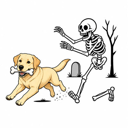 Comfort Colors® Dog Breeds Halloween Skeleton T-Shirt – Funny Spooky Season Pet Lover Graphic Tee, Retro Aesthetic Dog Costume Unisex Top