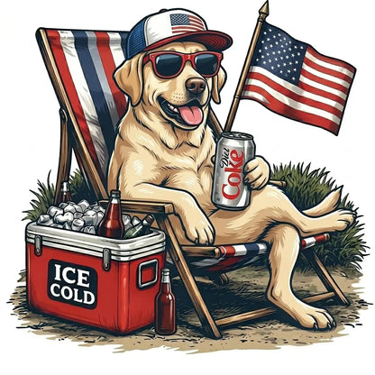 Comfort Colors® 50+ Dog Funny 4th of July T-Shirt – Retro Labrador Retriever Diet Coke Graphic Tee, Patriotic Animal Meme Shirt, Vintage USA Dog Lover Top
